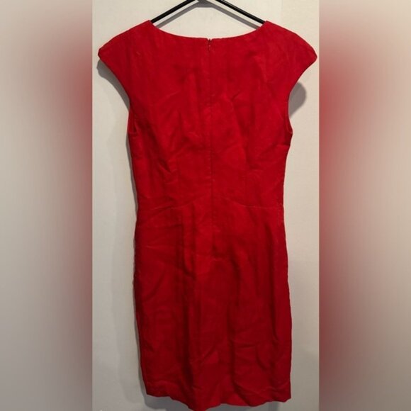 Iris Setlakwe  sheath cocktail dress red party office lined rare tencel Ruched 2 - Picture 3 of 5